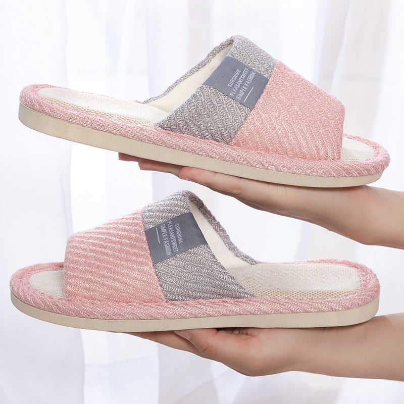 Women's Linen Bedroom Slippers - House Shoes